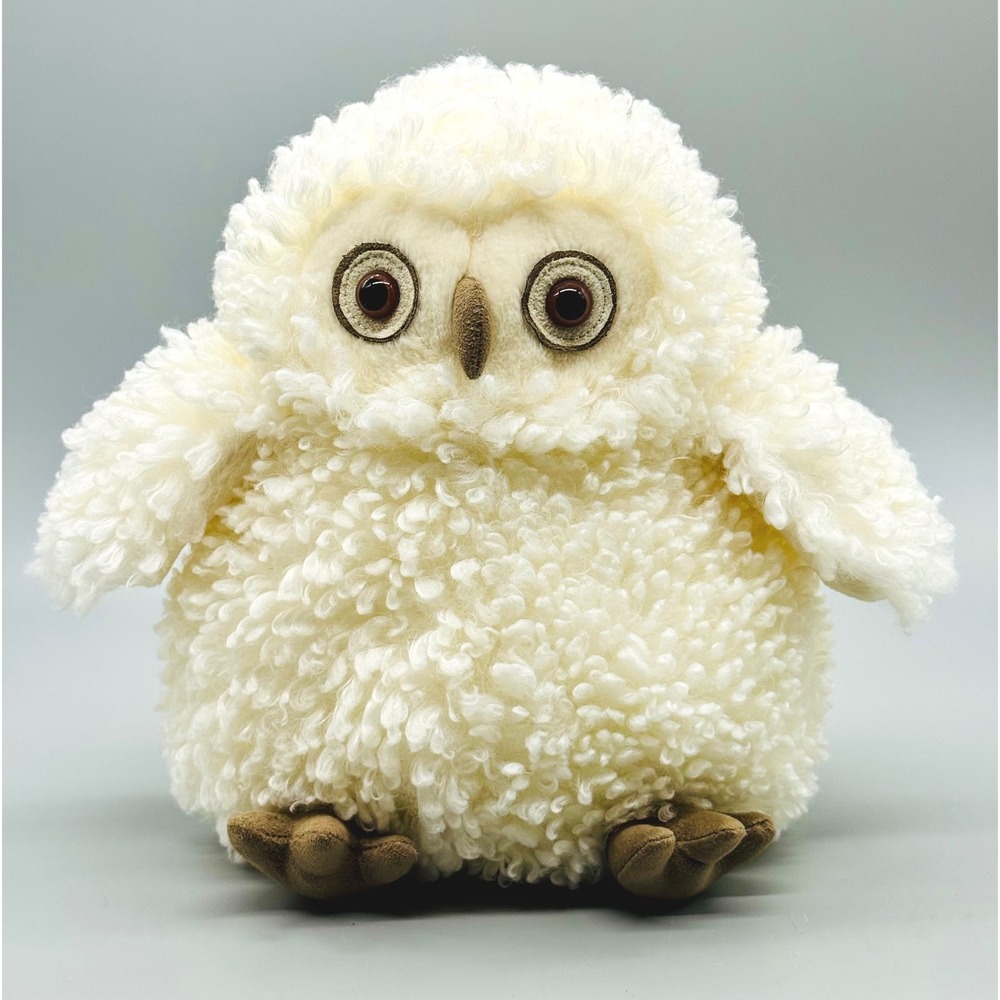 Jellycat Apollo Owl Plush Cream White Textured Sherpa Bird Stuffed Animal